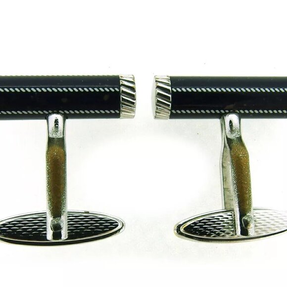 dunhill cuff bar type Silver hardware Authentic Used - Picture 7 of 8